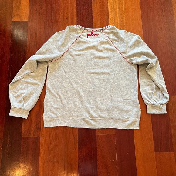 Anthropologie Pilcro Distressed & Embroidered Sweatshirt - Picture 3 of 8